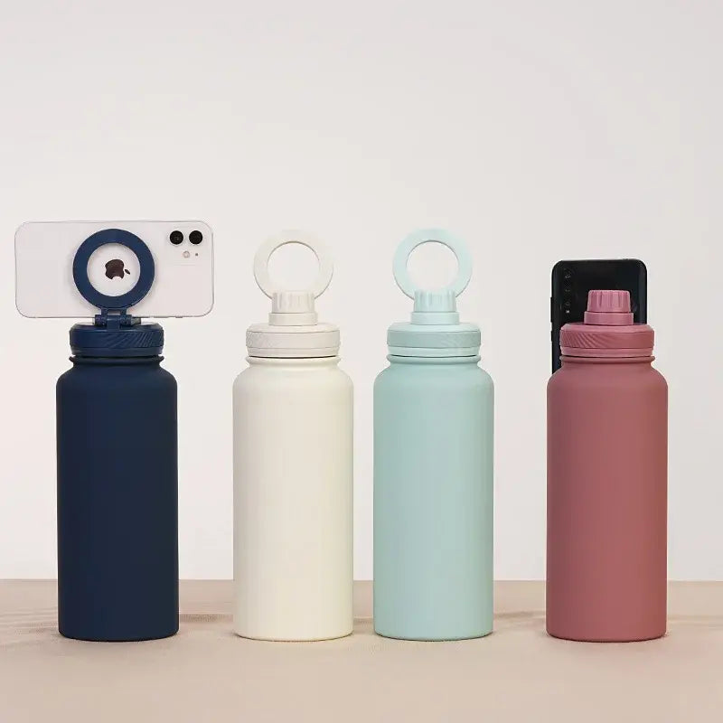 Insulated Water Bottle With Phone Holder