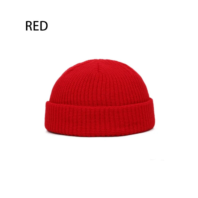 Unisex Solid Knitted Brimless Hat