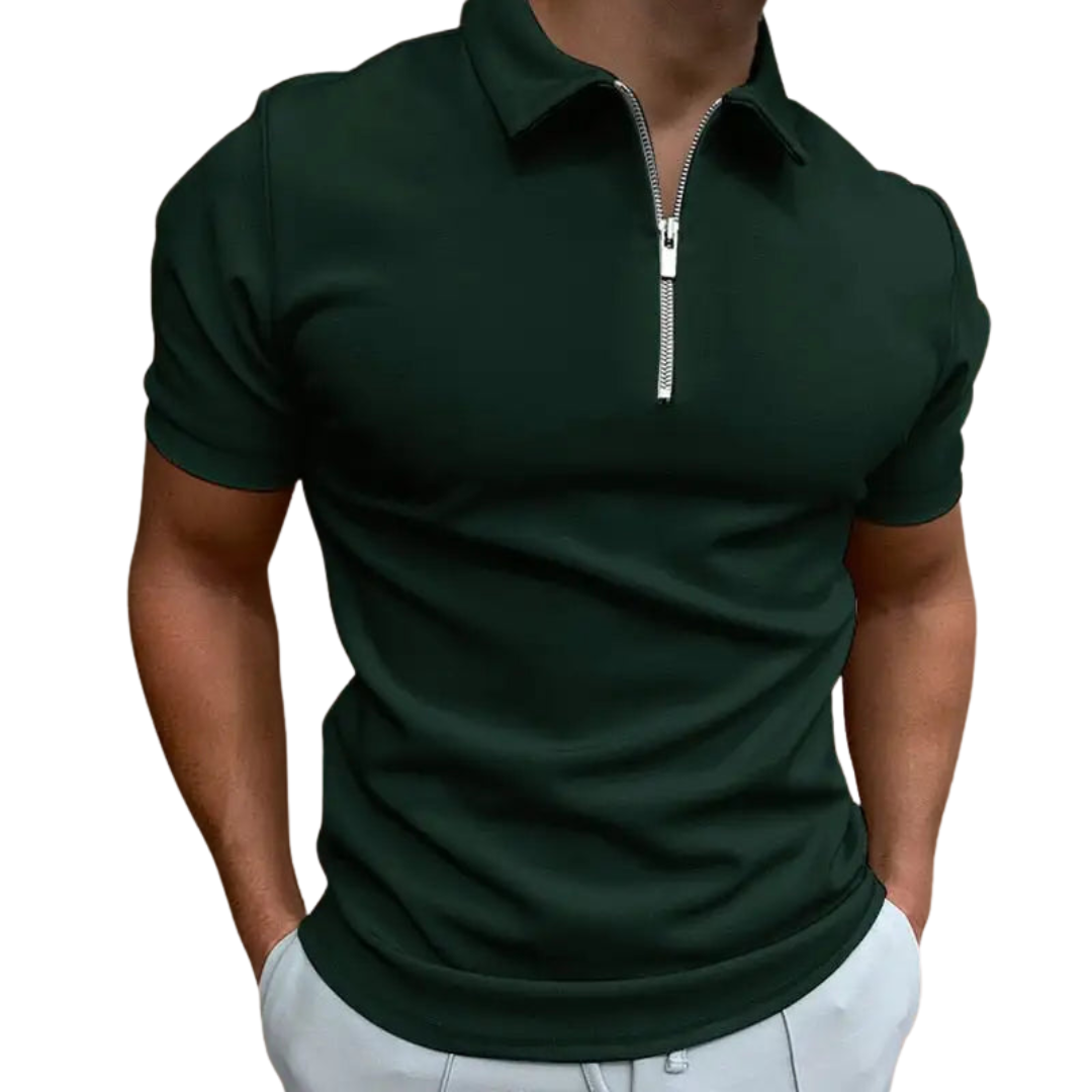 Zip-Up Polo Shirt