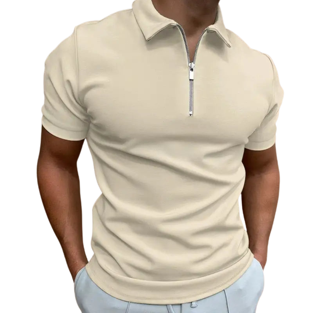 Zip-Up Polo Shirt