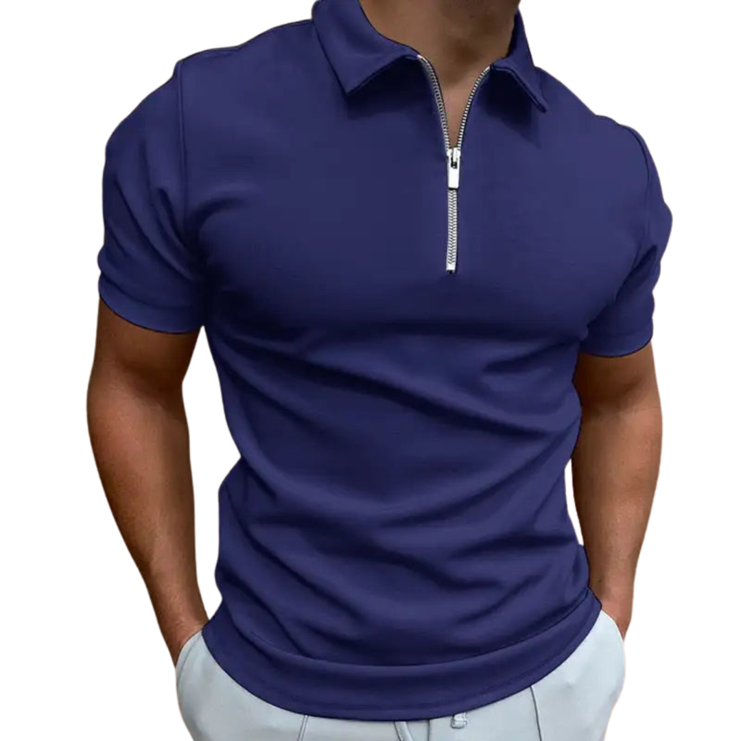 Zip-Up Polo Shirt