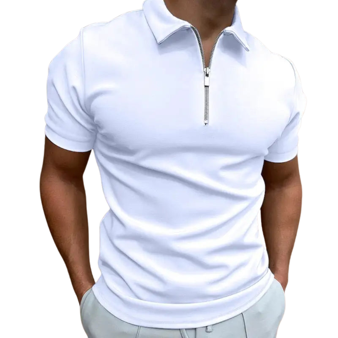 Zip-Up Polo Shirt