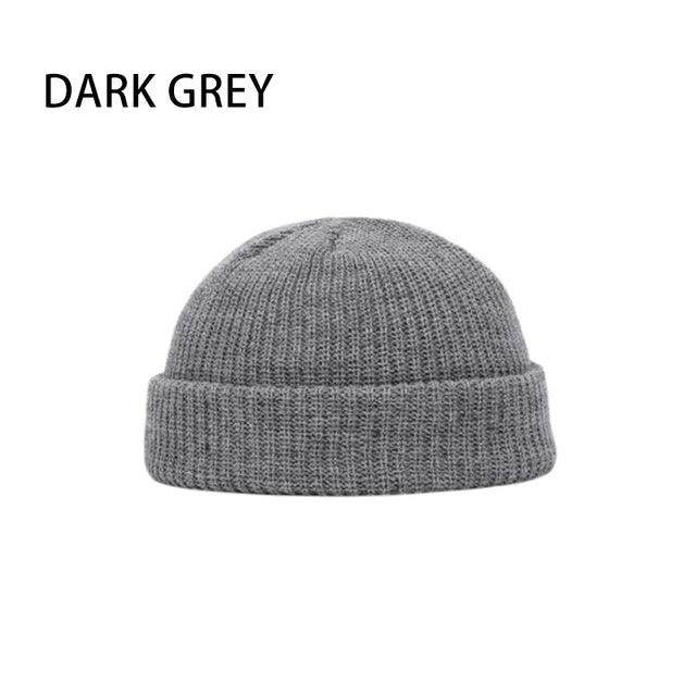 Unisex Solid Knitted Brimless Hat